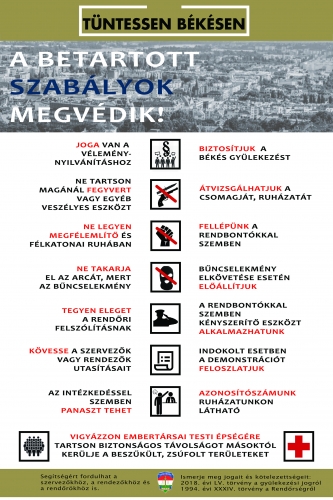 A rendőrség közleménye a tüntetések szabályairól